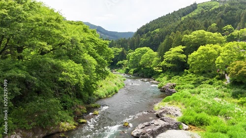 Aerial View of Okutama Tokyo in Summer