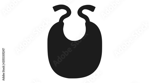 Cuadro en lienzo Baby bib silhouette for infant mealtime icon.