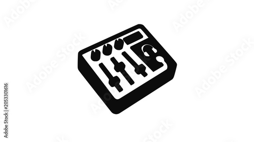 Obraz na płótnie Audio mixing console soundboard line icon for music production.