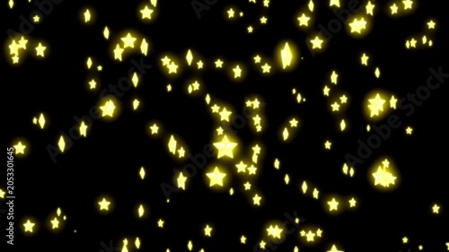 3D animation yellow star with glow isolated on a green background.