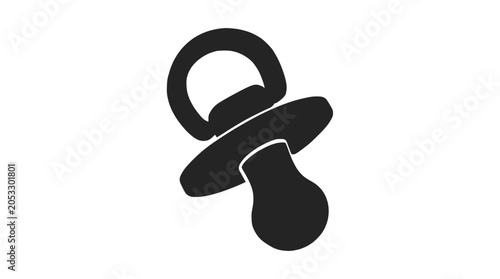 Foto Baby pacifier dummy icon on dark background.