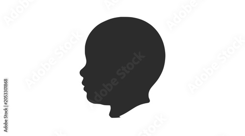 Baby profile head silhouette minimalist graphic