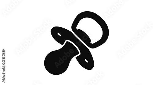 Foto Baby pacifier soother icon silhouette.