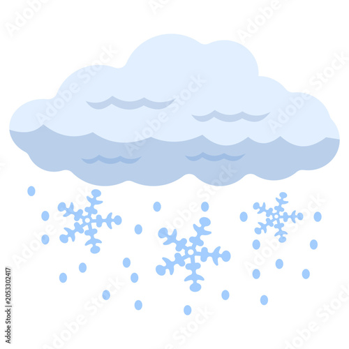 Snowfall and Thunderstorm Weather Icon Vector Illustration