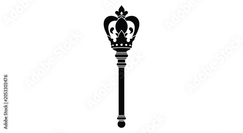 Bild auf Leinwand Royal scepter silhouette on a white background