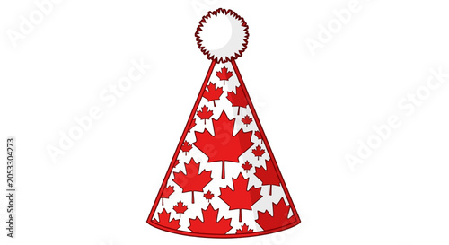 Schilderij op canvas Red and white Canadian party hat.