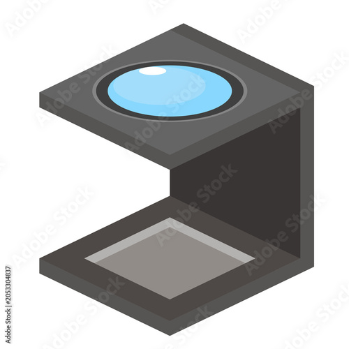 Magnifying loupe isometric illustration