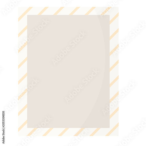 Photo paper sheet with striped border illustration