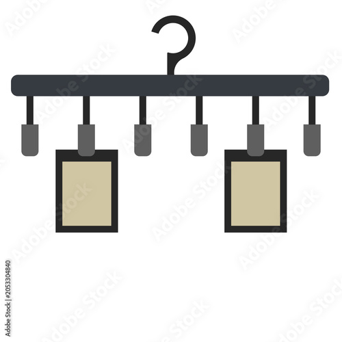 Print drying rack with two items hanging illustration