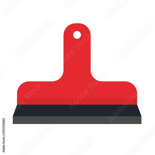 Squeegee tool for window cleaning flat design illustration