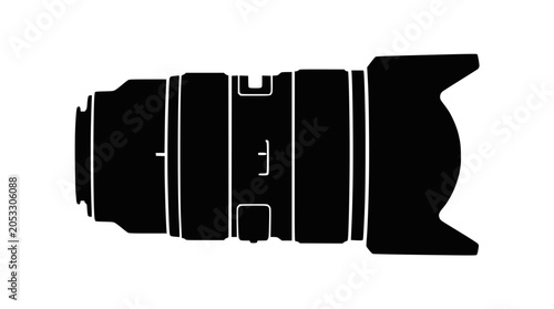 Foto Camera lens silhouette icon for professional photography gear.