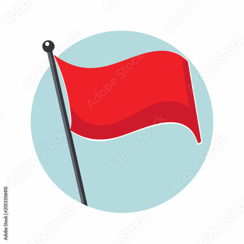 Red Flag Waving on a Pole