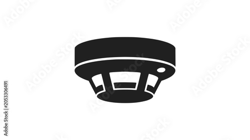 Foto Ceiling mounted smoke detector silhouette icon.