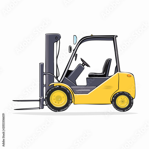 Yellow Forklift Truck Illustration