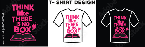 Schilderij op canvas Think outside the box t shirt design
