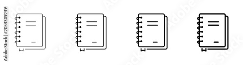 Tableau sur toile Notebook Spiral Binder Journal Office Daily Planner Line Art Icon Vector Illustr