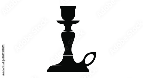 Obraz na płótnie Black candlestick silhouette on a white background silhouette