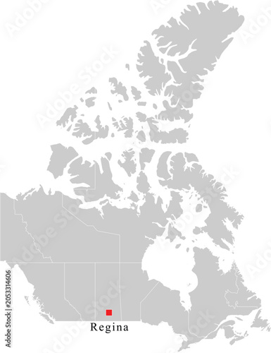 Foto Regina City Location in Saskatchewan Canada Map Illustration