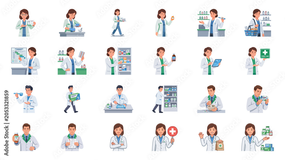 Fototapeta premium Pharmacists Providing Healthcare Services and Counseling