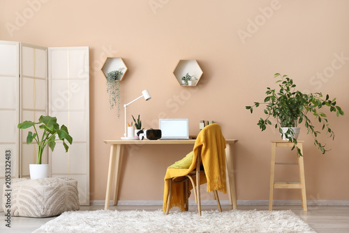 Modern home office interior...