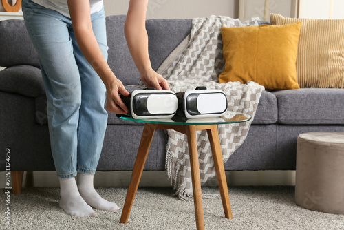 Person placing virtual real...