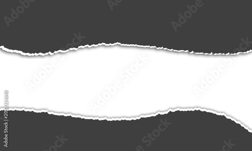 Torn paper background with ripped edges and white space for design
