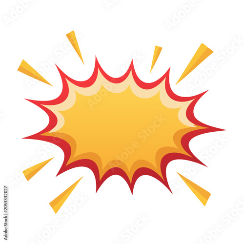 Vibrant yellow burst illustration with red and orange accents