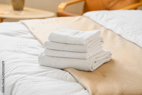 Freshly laundered white tow...