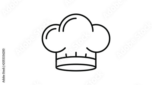 Cuadro en lienzo Chef hat line art icon on white background