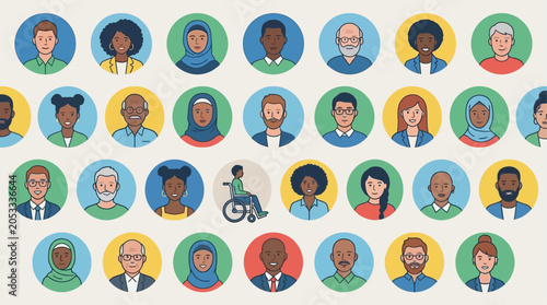 Diverse Community Avatar Collection Representing People and Social Network Profiles