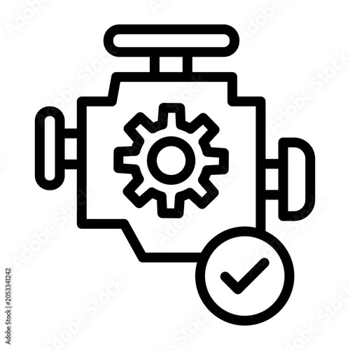 Billede på lærred Car Engine Vector Icon