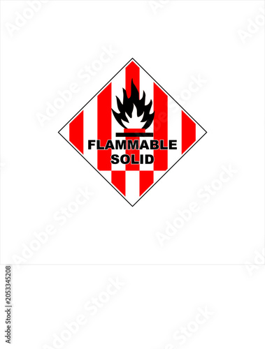 Flammable solids sign symbol 