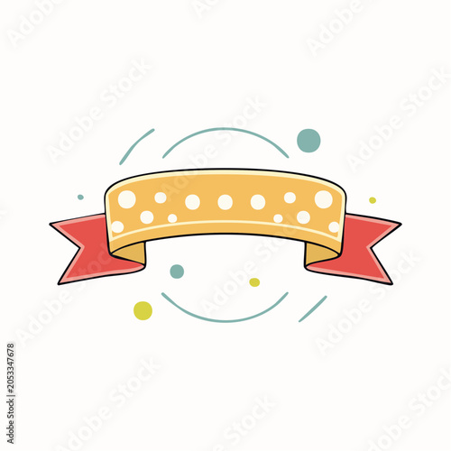 Yellow Ribbon with Red Ends and Polka Dots