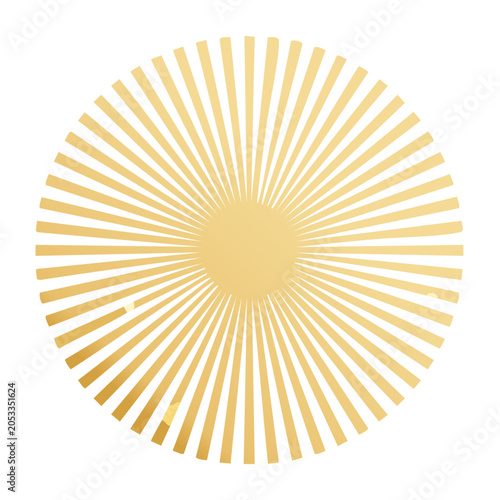 Minimalist gold sunburst illustration