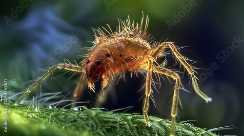 Detailed 3D scientific illustration of ectoparasites that live on the outer surface of human and animal bodies.