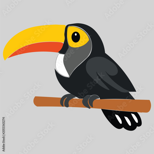 Colorful Cartoon Toucan Vector Illustration