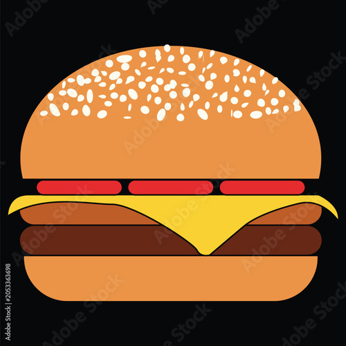 Cartoon Cheeseburger Vector Illustration