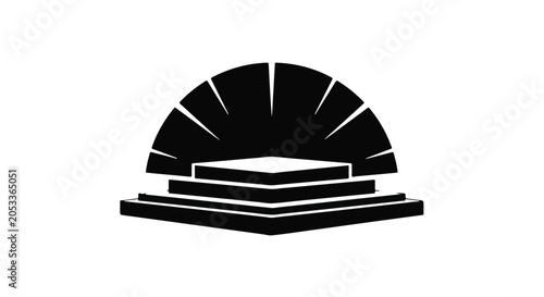 black sunburst podium icon illustration