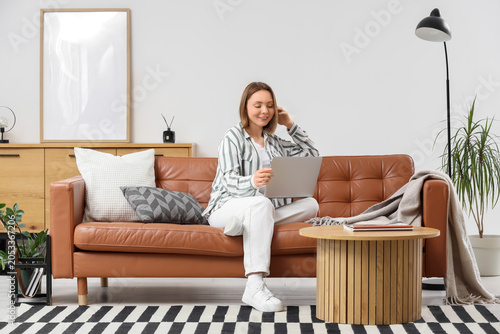 Young woman working remotel...