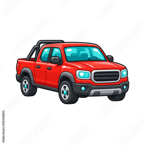 Red Pickup Truck Illustration