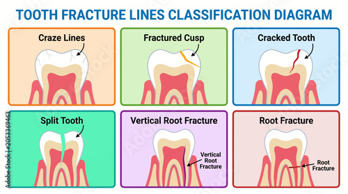 Foto Tooth Fracture Lines Classification Diagram