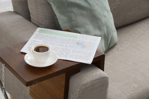 Morning coffee and newspape...