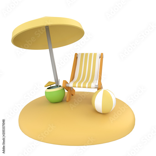Playing on The Beach 3D Icons