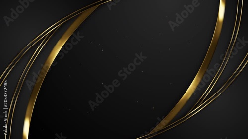 Luxury Gold Border on Matte Black Particles Awards Trailer Titles Cinematic Openers Intro Luxury Background Loop