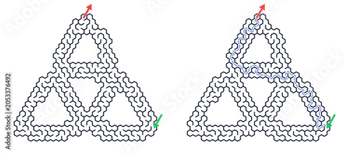 Celtic knot maze puzzle with highlighted solution path For Activity Book