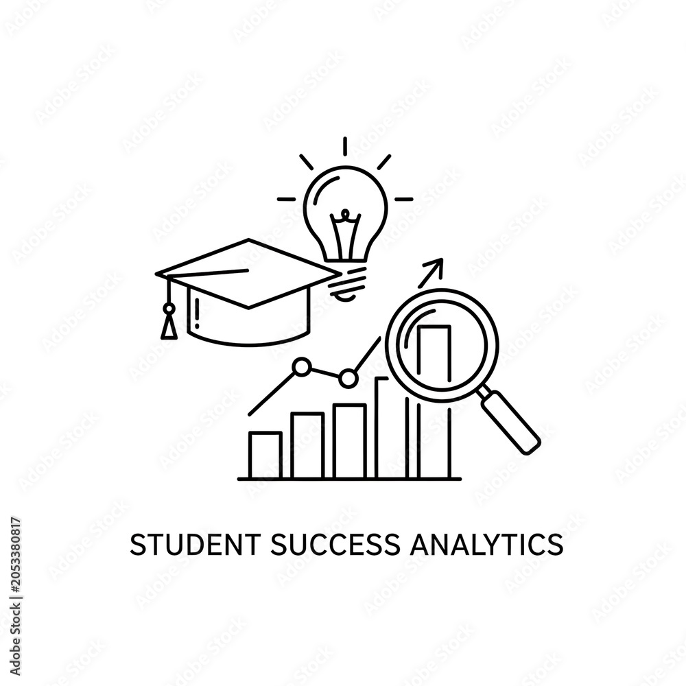 Obraz premium Student success analytics concept with lightbulb and books.