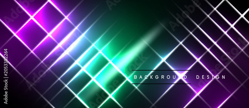 Foto Abstract neon grid
