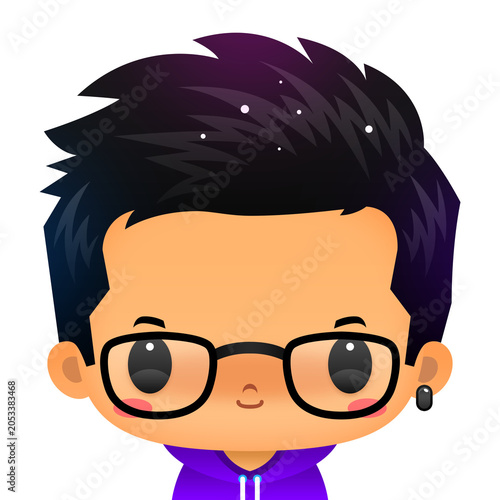 Chibi boy with cute face	
