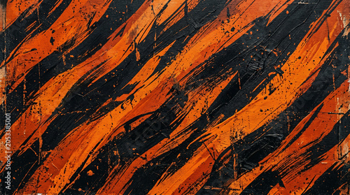 An abstract grunge backdrop features a dark textured pattern of orange and red paint, resembling a burnt metal surface or an old wall covered in hot fire and paint