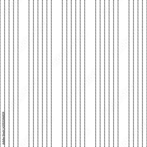 Tableau sur toile Seamless vertical pinstripe pattern featuring black dashed lines on a white background for textile, fabric, and wallpaper design